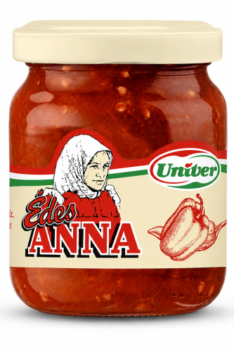 Édes Anna Univer 200 g is a mild sweet Hungarian paprika paste in a glass jar. It is a flavorful ingredient for goulash, lecsó, sauces, soups, meat dishes, and Hungarian-style cooking.