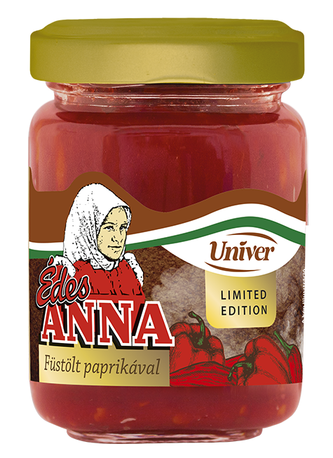 Oryginalny węgierski przecier paprykowy Édes Anna z wędzoną papryką Univer 150 g w szklanym słoiku. Aromatyczny dodatek do gulaszu, leczo, sosów, zup i dań kuchni węgierskiej.