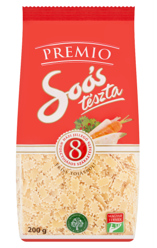 Soós Premio eperlevél, Hungarian 8-egg leaf-shaped pasta in a 200g pack. Small pasta pieces with fluted edges for soups. Shop at OstryStefek.pl.