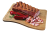Traditional  dry-aged and smoked pork belly displayed on a wooden board, with visible cured slices and a subtle smoky atmosphere highlighting its artisanal character.