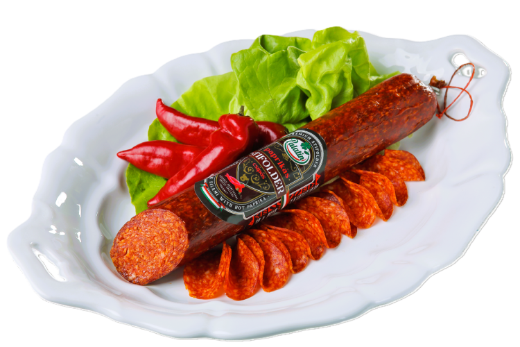 Paprikás Stifolder csípős – spicy Hungarian salami with paprika, naturally smoked and aged
