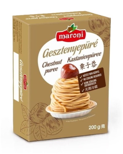 Sweet chestnut purée made from edible sweet chestnuts Maroni AMBIENT 200 g – Hungarian product, no freezing required