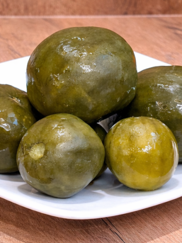 Pickled Green Watermelon in Vinegar 800 g – traditional Hungarian non-pasteurized product, crunchy pickled vegetable side dish in vinegar brine