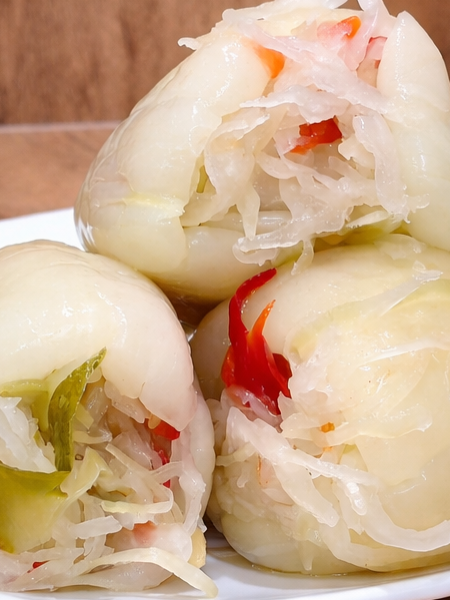Conical Peppers Stuffed with Pickled Vegetable Salad in Vinegar 800 g – traditional Hungarian non-pasteurized stuffed peppers with pickled vegetable filling