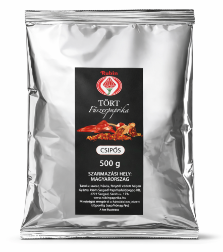 Rubin Tört Fűszerpaprika Csípős 500 g – Hungarian crushed hot paprika
