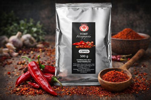 Rubin Tört Fűszerpaprika Csípős 500 g – Hungarian crushed hot paprika with chili peppers and spices
